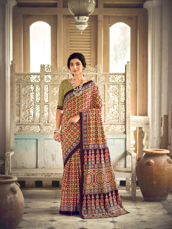 Ajarakh # Vennila (saree)