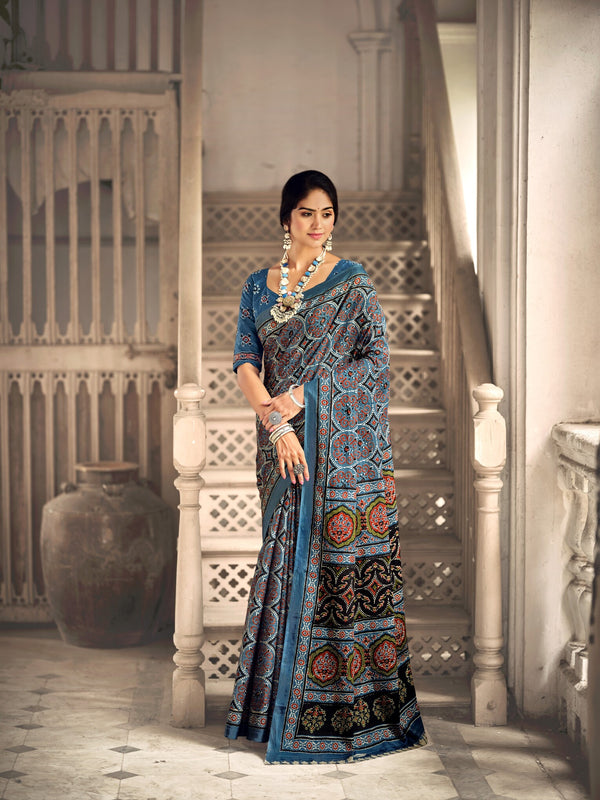 Ajarakh # Vine Twine (saree)
