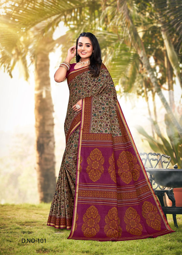 Pure cotton Kalamkari Printed saree