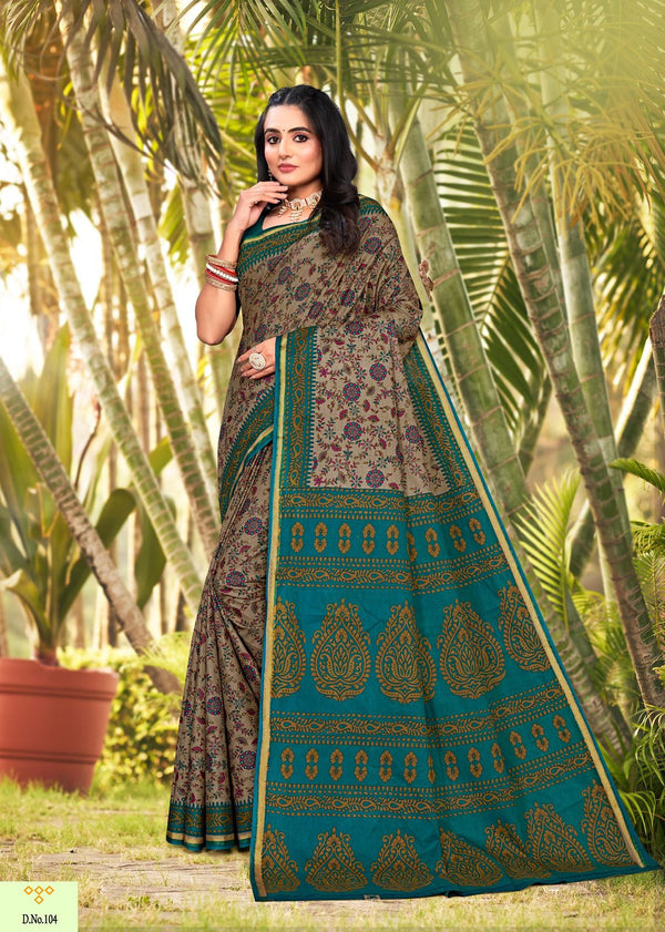 Pure Cotton kalamkari Printed Saree