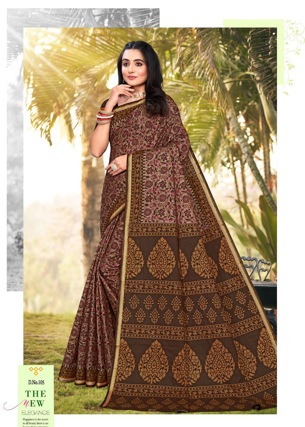 Pure Cotton kalamkari Printed Saree