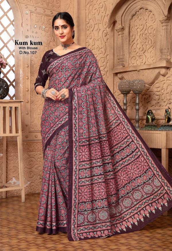 ajarakh # Love chess (Saree)