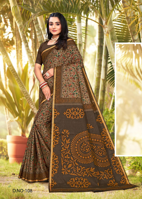 Pure Cotton kalamkari Printed Saree
