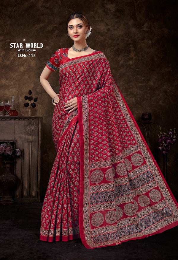 ajarakh # Red red and more red (Saree)