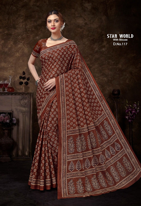 ajarakh # Fuchsia darling (Saree)