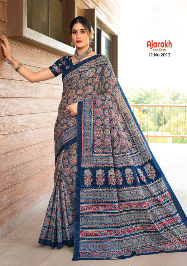 ajarakh # Pixie Trails (saree)